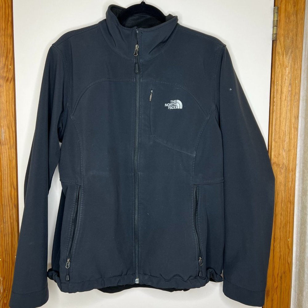 Womens Large Black The North Face Zip Jacket USED